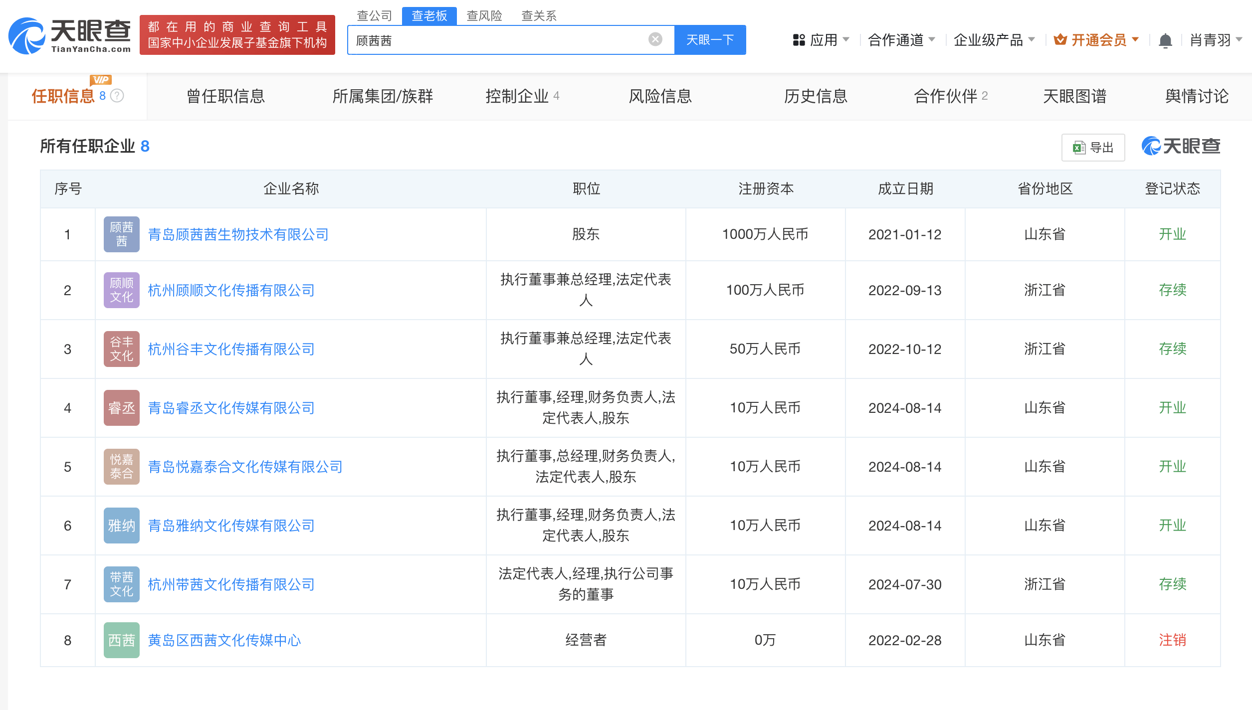 網紅顧茜茜名下關聯8家公司 顧茜茜注冊B.C&amp;GUXIXI商標被駁回