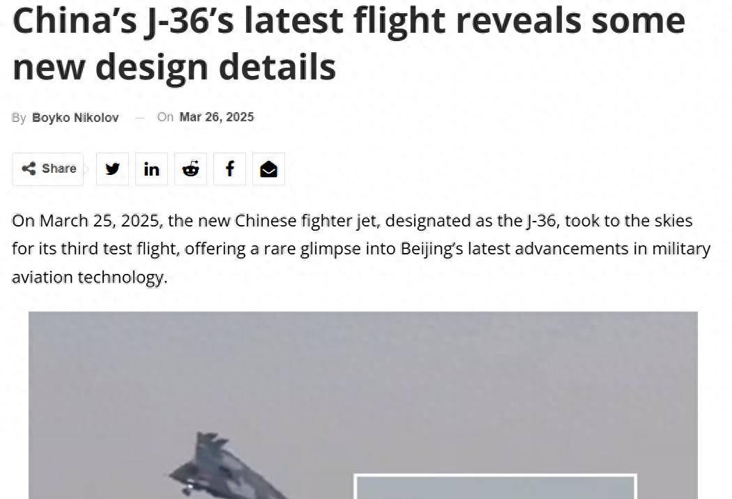 外媒：殲-36是中國重新定義空戰的怪物！可以在任何場景使用？